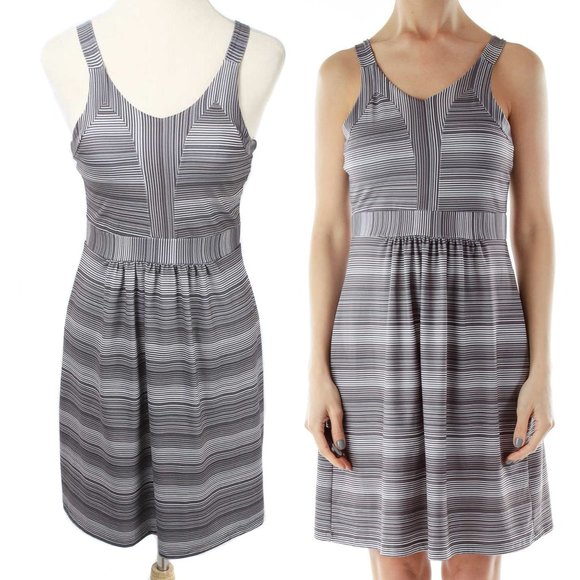 TEHAMA Dresses & Skirts - TEHAMA Gray Striped Empire Waist Athletic Golf Tennis Dress Womens Size Small
